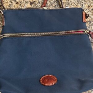 Dooney & Bourke Teal Blue Crossbody with Brown Trim